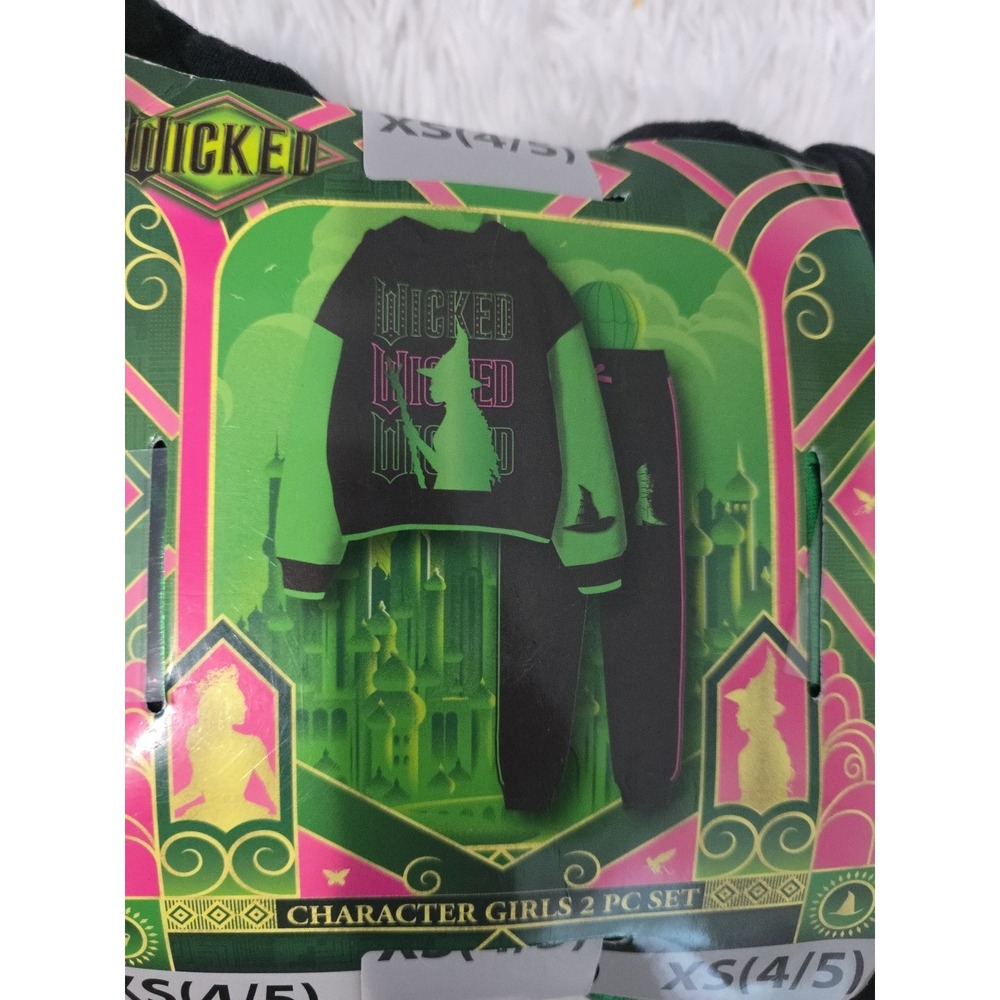 Wicked Movie Girls 2-Piece Hoodie‎ & Jogger Fleece Set XS Size 4/5